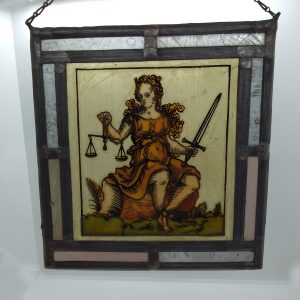 Blyinfattat glas Justitia