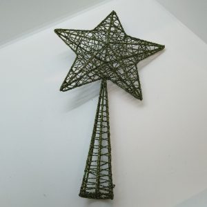 Toppstjärna grön metall