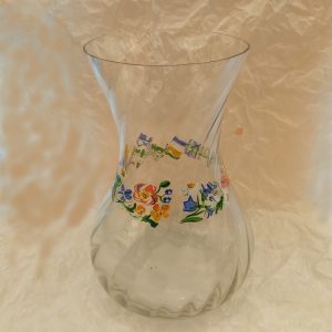 Glasvas , vriden m dekor