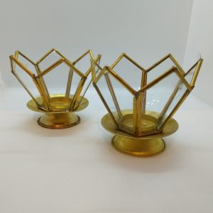 Ljushållare i mässing/glas